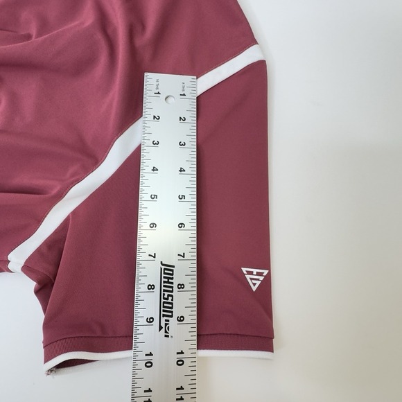 Maelreg Men's Performance‎ Golf Polo  Shirt Burgundy/White Short Sleeve 2XL - Picture 12 of 16